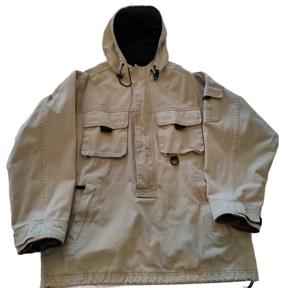 Vtg Eddie Bauer Legend Mt. Adams Pullover 3/4 Zip Hooded Jacket Small Fits Big! - Picture 1 of 11